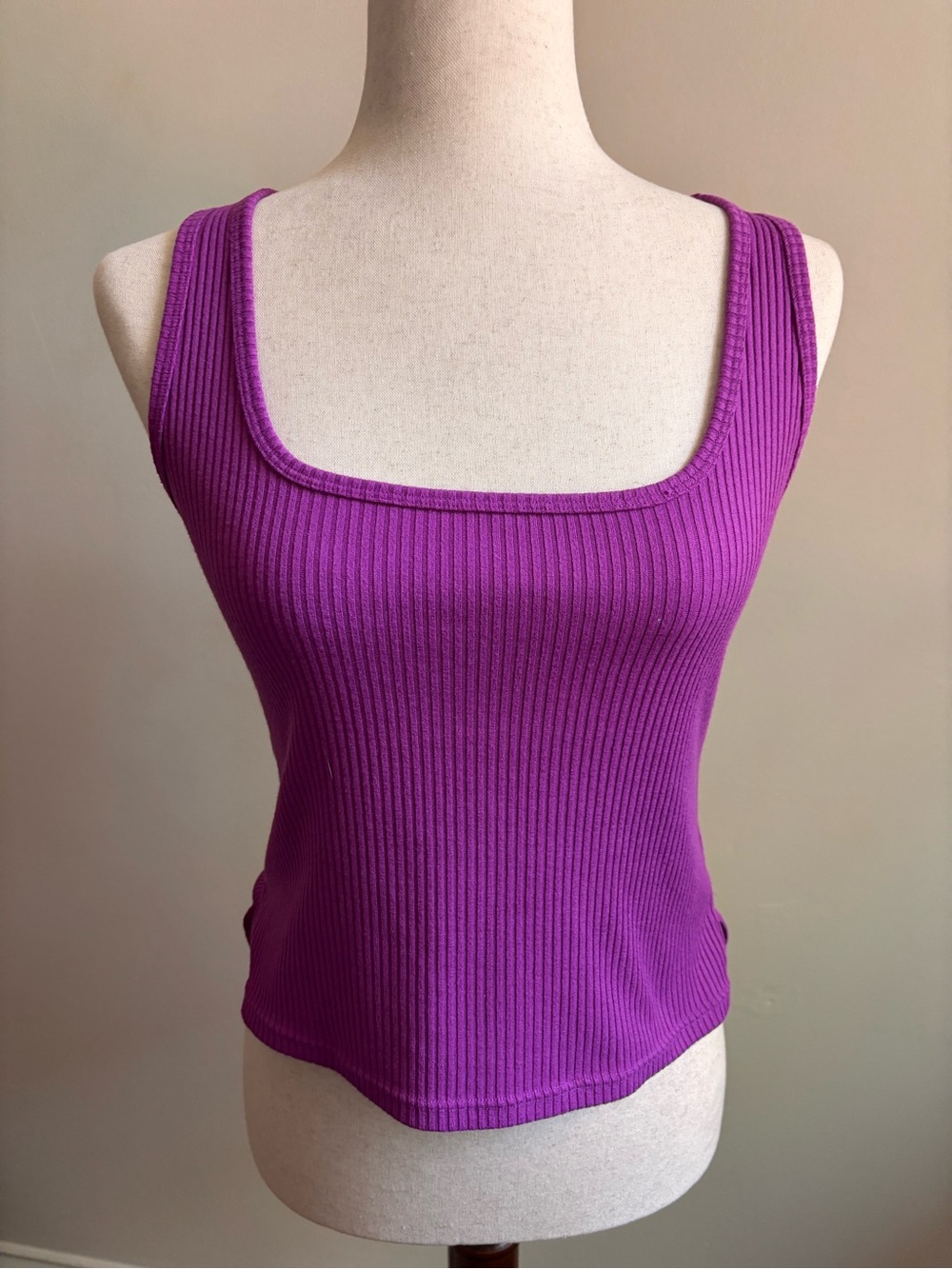 Savage Fenty Ribbed Purple Tank Top Women’s Size Small Square Neck Stretch Y2K